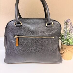 Michael Kors Black Pebbled Leather Satchel with Gold Hardware